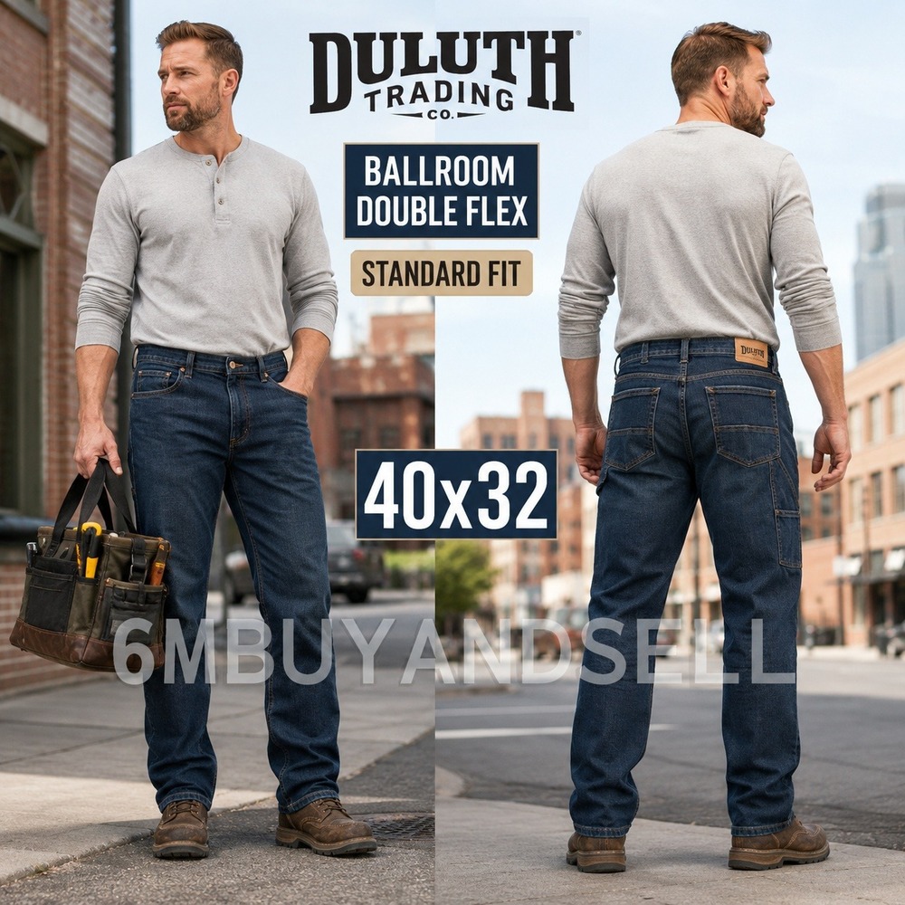 Duluth Trading Co Ballroom Double Flex Standard Fit Jeans Dark Wash 40x32 91300